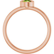 14K Rose 4.5 mm Natural Peridot Ring
