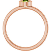 14K Rose 4.5 mm Natural Peridot Ring