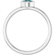 Rhodium-Plated Sterling Silver 4.5 mm Lab-Grown Alexandrite Ring