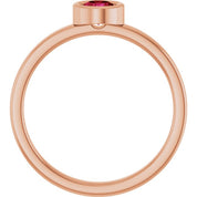 14K Rose 4.5 mm Natural Ruby Ring