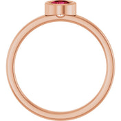 14K Rose 4.5 mm Lab-Grown Ruby Ring