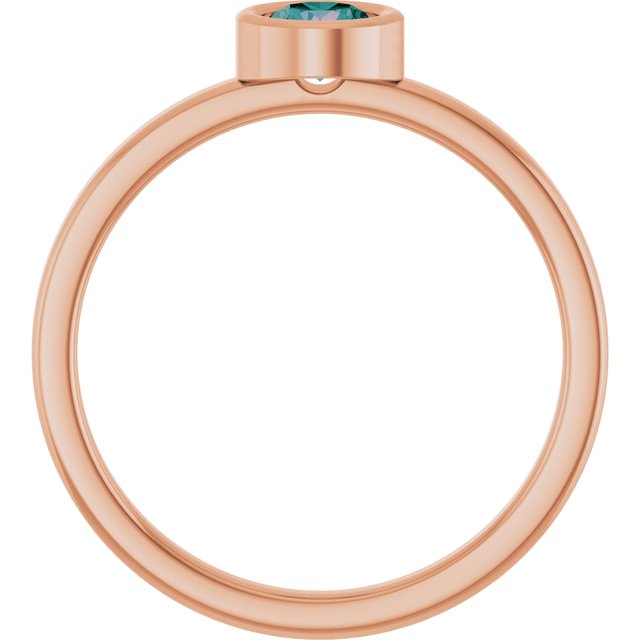 14K Rose 4.5 mm Lab-Grown Alexandrite Ring