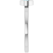 Rhodium-Plated Sterling Silver 4.5 mm Natural Aquamarine Ring