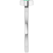 Rhodium-Plated Sterling Silver 4.5 mm Lab-Grown Emerald Ring