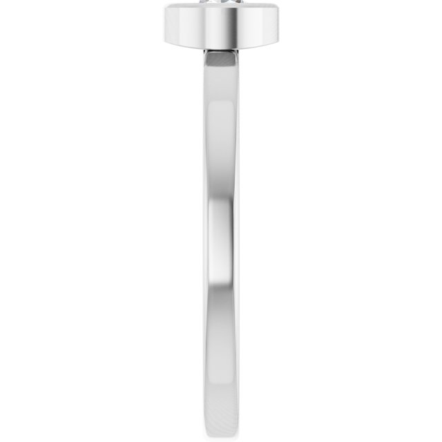 Rhodium-Plated Sterling Silver 4.5 mm Natural White Sapphire Ring