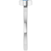 Rhodium-Plated Sterling Silver 4.5 mm Lab-Grown Blue Sapphire Ring