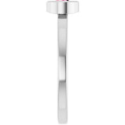 Rhodium-Plated Sterling Silver 4.5 mm Natural Pink Tourmaline Ring