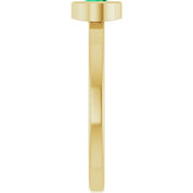 14K Yellow 4.5 mm Lab-Grown Emerald Ring