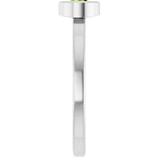 Rhodium-Plated Sterling Silver 4.5 mm Natural Peridot Ring