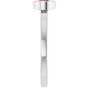 Rhodium-Plated Sterling Silver 4.5 mm Natural Ruby Ring