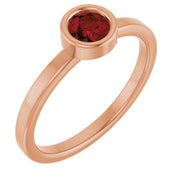14K Rose 4.5 mm Natural Mozambique Garnet Ring