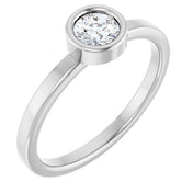 Platinum 4.5 mm Natural White Sapphire Ring