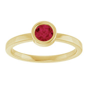 14K Yellow 4.5 mm Natural Ruby Ring