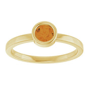 14K Yellow 4.5 mm Natural Citrine Ring