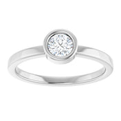 Platinum 4.5 mm Natural White Sapphire Ring