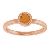 14K Rose 4.5 mm Natural Citrine Ring