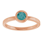 14K Rose 4.5 mm Lab-Grown Alexandrite Ring