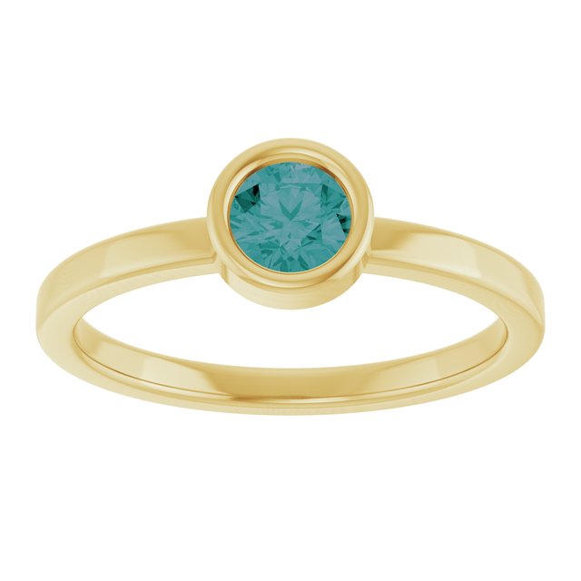 14K Yellow 4.5 mm Lab-Grown Alexandrite Ring