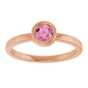 14K Rose 4.5 mm Natural Pink Tourmaline Ring