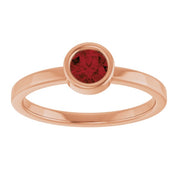 14K Rose 4.5 mm Natural Mozambique Garnet Ring