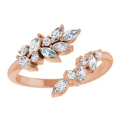 14K Rose 1/2 CTW Lab-Grown Diamond Bypass Ring