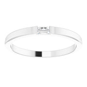 14K White 1/10 CT Natural Diamond Stackable Ring