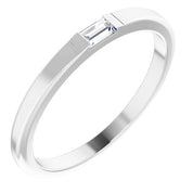 Platinum 1/10 CT Natural Diamond Stackable Ring