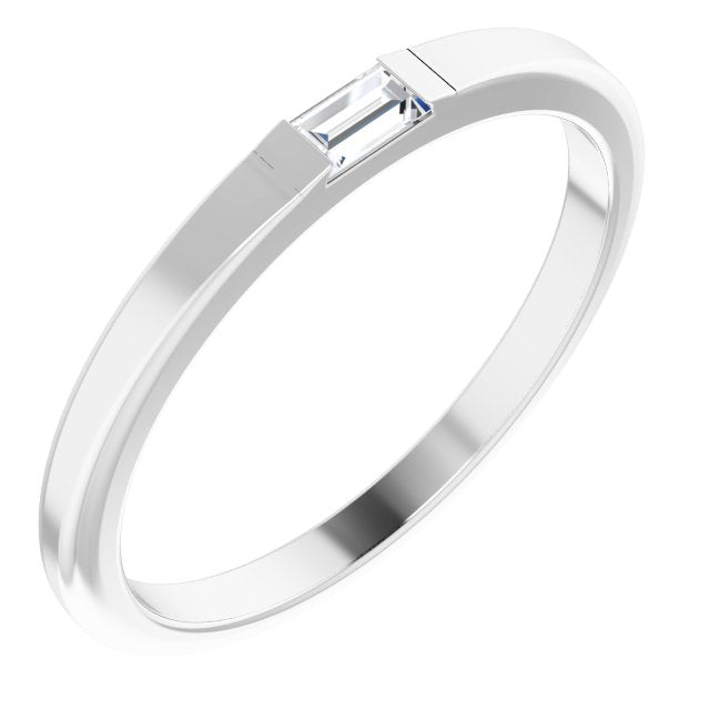Platinum 1/10 CT Natural Diamond Stackable Ring