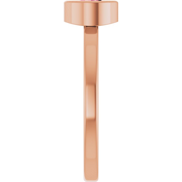 14K Rose 5.5 mm Natural Pink Tourmaline Ring