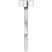 Rhodium-Plated Sterling Silver 5.5 mm Lab-Grown Blue Sapphire Ring