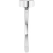 Rhodium-Plated Sterling Silver 5.5 mm Natural Ruby Ring