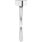 Rhodium-Plated Sterling Silver 5.5 mm Natural Pink Tourmaline Ring