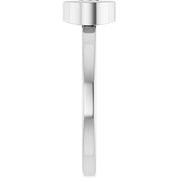 Rhodium-Plated Sterling Silver 5.5 mm Natural White Sapphire Ring