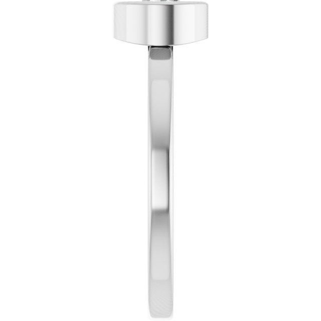 Rhodium-Plated Sterling Silver 5.5 mm Natural White Sapphire Ring