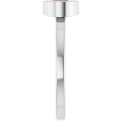 Rhodium-Plated Sterling Silver 5.5 mm Lab-Grown Ruby Ring