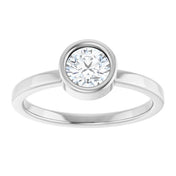 Platinum 5.5 mm Natural White Sapphire Ring