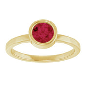 14K Yellow 5.5 mm Natural Ruby Ring