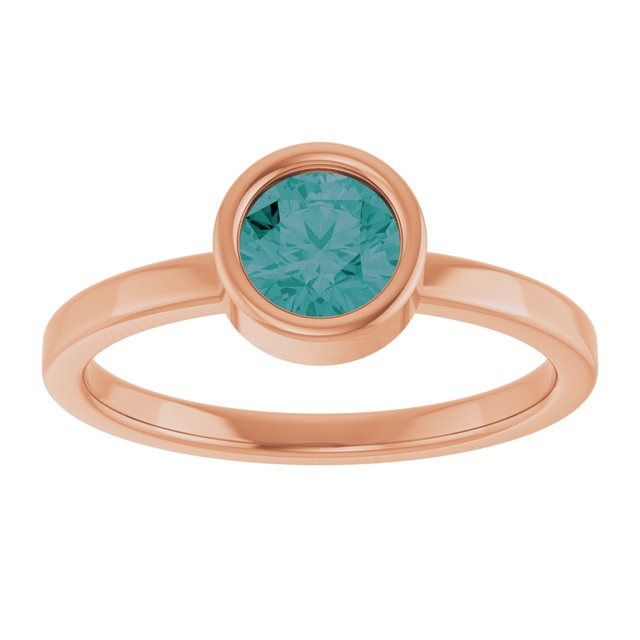 14K Rose 5.5 mm Lab-Grown Alexandrite Ring