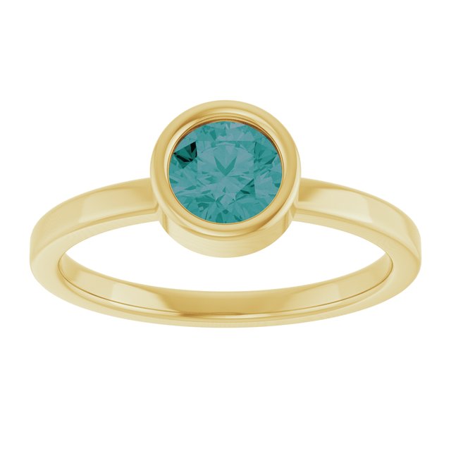 14K Yellow 5.5 mm Lab-Grown Alexandrite Ring