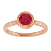 14K Rose 5.5 mm Natural Ruby Ring