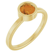 14K Yellow 5.5 mm Natural Citrine Ring