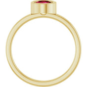 14K Yellow 5.5 mm Natural Ruby Ring