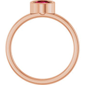 14K Rose 5.5 mm Natural Ruby Ring