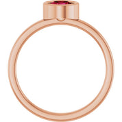 14K Rose 5.5 mm Natural Ruby Ring