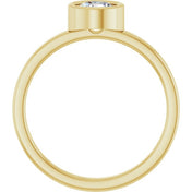 14K Yellow 5.5 mm Natural White Sapphire Ring