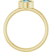 14K Yellow 5.5 mm Natural Aquamarine Ring