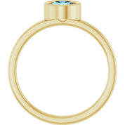14K Yellow 5.5 mm Natural Aquamarine Ring