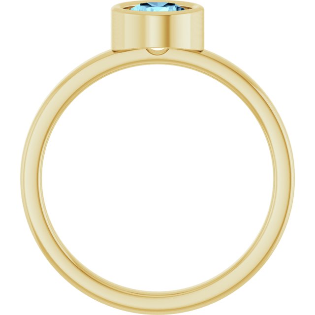 14K Yellow 5.5 mm Natural Aquamarine Ring