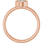 14K Rose 5.5 mm Natural White Sapphire Ring
