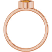 14K Rose 5.5 mm Natural Citrine Ring